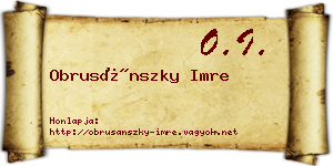 Obrusánszky Imre névjegykártya