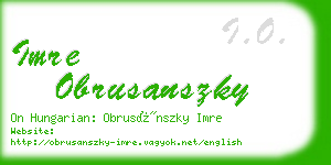 imre obrusanszky business card